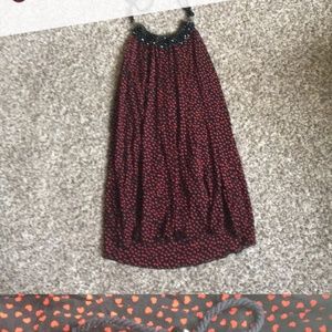 Toska Black Red Heart Halter A-Line Dress Size S EUC